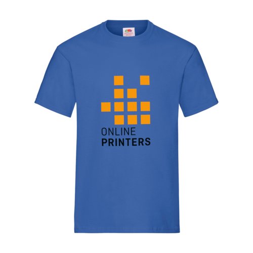 Knigsblaues Baumwoll-T-Shirt fr Herren mit kurzen rmeln.