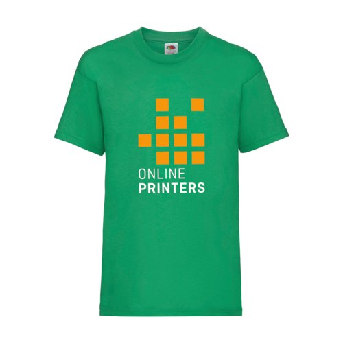 Grnes Baumwoll-T-Shirt fr Kinder mit kurzen rmeln.