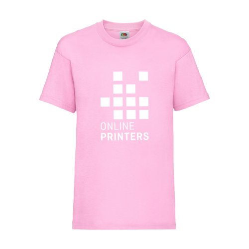 Hellrosa Baumwoll-T-Shirt fr Kinder mit kurzen rmeln.