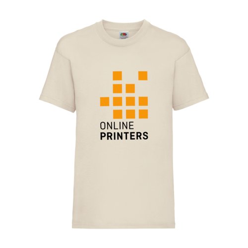 Beiges Baumwoll-T-Shirt fr Kinder mit kurzen rmeln.