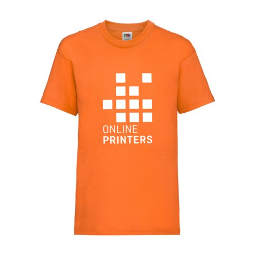 Oranges Baumwoll-T-Shirt fr Kinder mit kurzen rmeln.