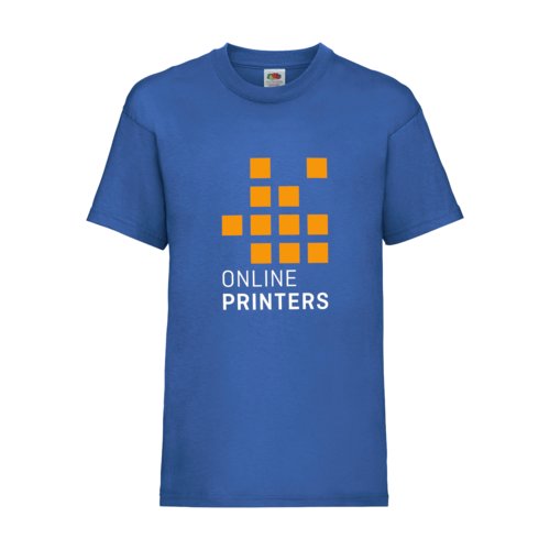 Knigsblaues Baumwoll-T-Shirt fr Kinder mit kurzen rmeln.