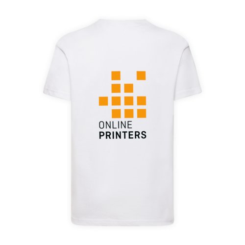 Weies Baumwoll-T-Shirt fr Kinder mit kurzen rmeln.