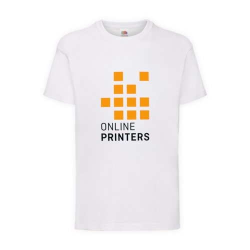 Weies Baumwoll-T-Shirt fr Kinder mit kurzen rmeln.