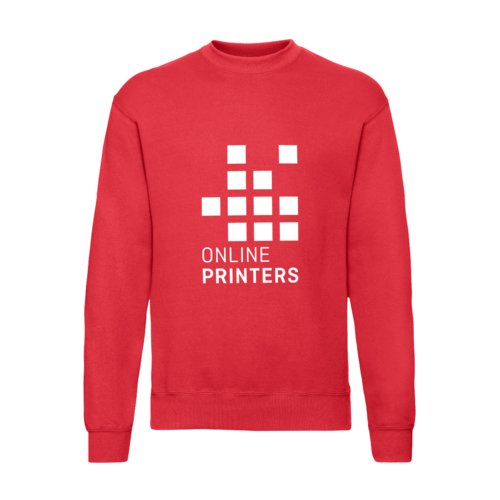 Rotes Baumwollmischgewebe Sweatshirt fr Herren mit langen rmeln.