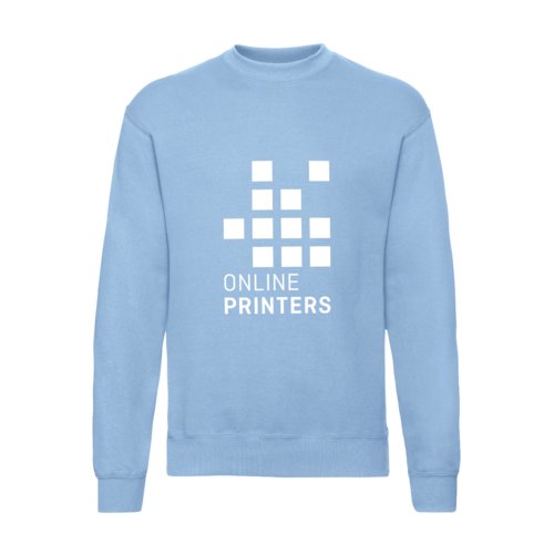 Himmelblaues Baumwollmischgewebe Sweatshirt fr Herren mit langen rmeln.