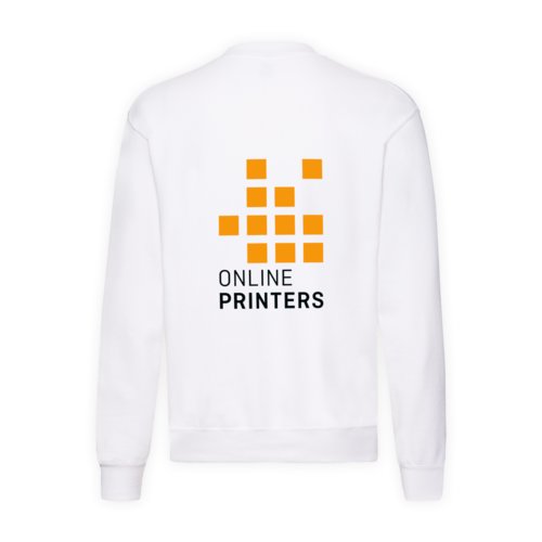 Weies Baumwollmisch-Sweatshirt fr Herren mit langen rmeln.