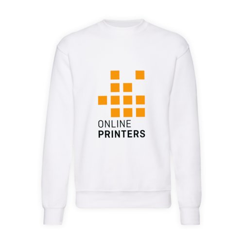Weies Baumwollmischgewebe Sweatshirt fr Herren mit langen rmeln.