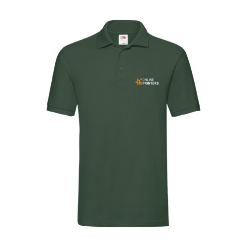 Dunkelgrnes Poloshirt aus Baumwolle mit kurzen rmeln.