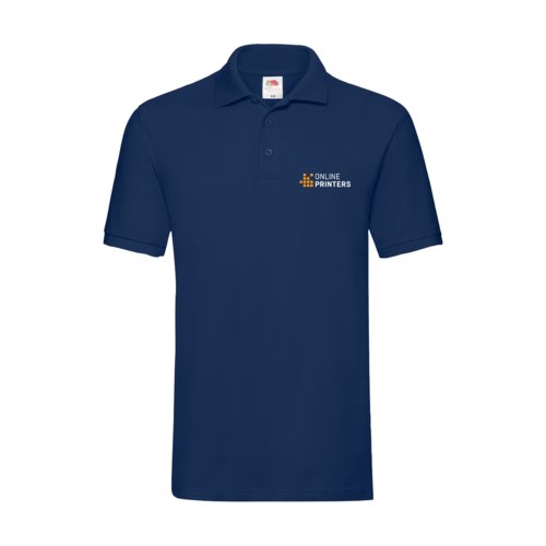 Marineblaues Baumwoll-Polohemd fr Herren mit kurzer Knopfleiste.
