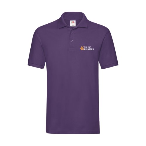 Violettes Baumwoll-Polohemd fr Herren mit kurzer Knopfleiste.