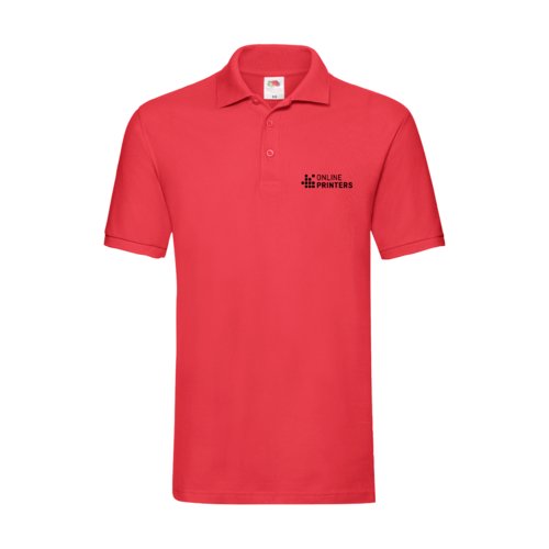 Rotes Baumwoll-Poloshirt fr Herren mit kurzer Knopfleiste.