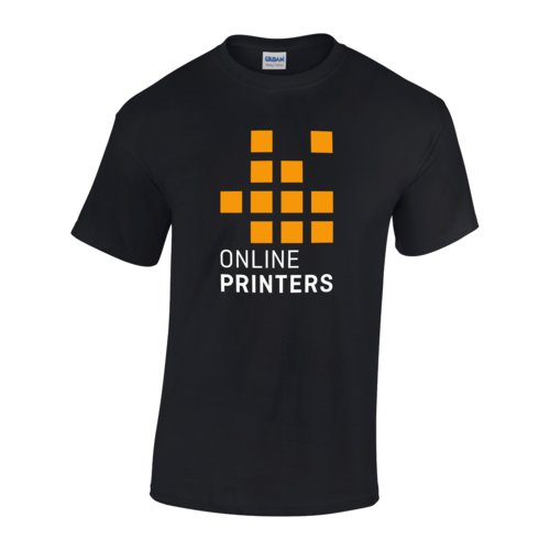 Schwarzes Baumwoll-T-Shirt fr Herren mit kurzen rmeln.