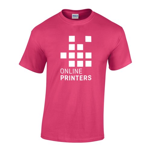 Pinkes Baumwoll-T-Shirt fr Herren mit kurzen rmeln.