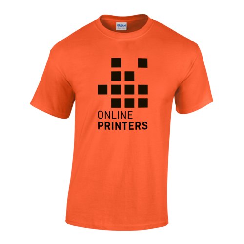 Oranges Baumwoll-T-Shirt fr Herren mit kurzen rmeln.