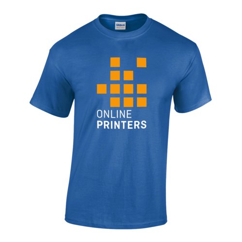 Royalblaues Baumwoll-T-Shirt mit kurzen rmeln.