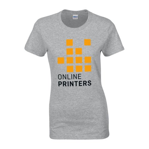 Graues Baumwoll-T-Shirt fr Damen mit kurzem Arm.