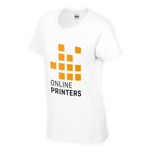 Weies Baumwoll-T-Shirt fr Damen mit kurzem Arm.