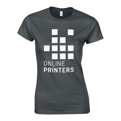 Anthrazitfarbenes Damen T-Shirt aus Baumwolljersey mit kurzem Arm.