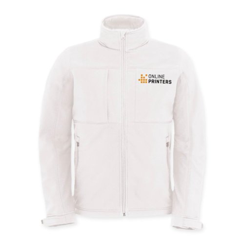 Weisse Softshell-Jacke aus Polyester und Elasthan fr Herren.