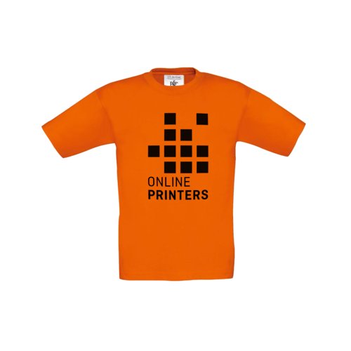 Oranges Baumwoll-T-Shirt fr Kinder mit kurzen rmeln.