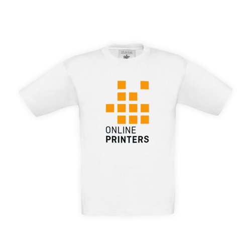 Weies Baumwoll-T-Shirt fr Kinder mit kurzen rmeln.