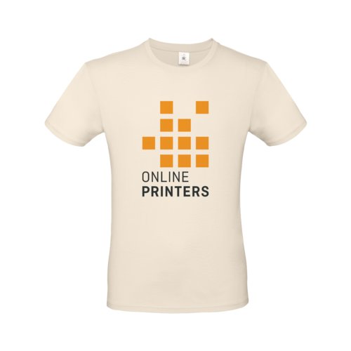 Beiges Baumwoll-T-Shirt fr Herren mit kurzen rmeln.