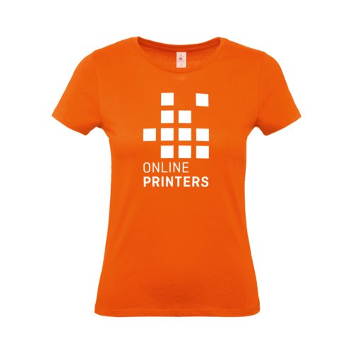 Oranges Damen T-Shirt aus Baumwolle mit kurzen rmeln.