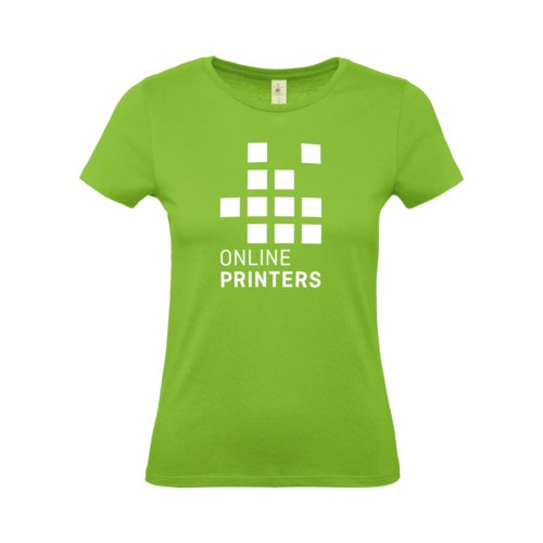 Apfelgrnes Baumwoll-T-Shirt fr Damen mit kurzen rmeln.