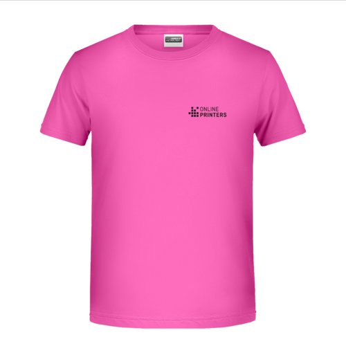 Pinkes Baumwoll-T-Shirt mit kurzen rmeln fr Jungen.