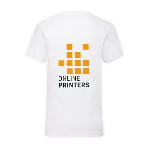 Weies Baumwoll-T-Shirt mit V-Ausschnitt fr Herren.