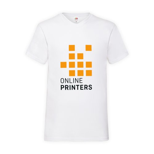 Weies Baumwoll-T-Shirt mit V-Ausschnitt fr Herren.