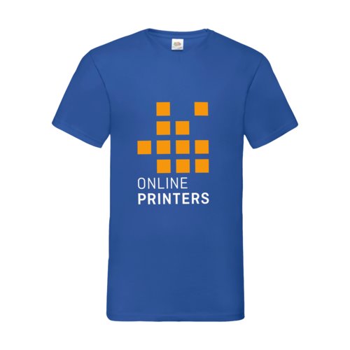 Knigsblaues Baumwoll-T-Shirt mit V-Ausschnitt fr Herren.