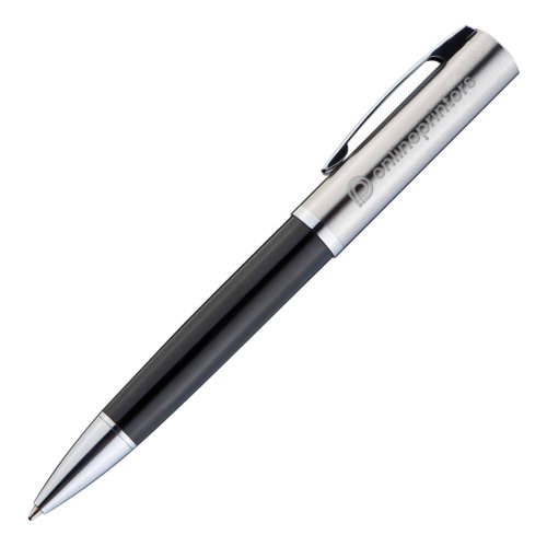 Metall-Kugelschreiber mit Clip und Druckmechanismus.