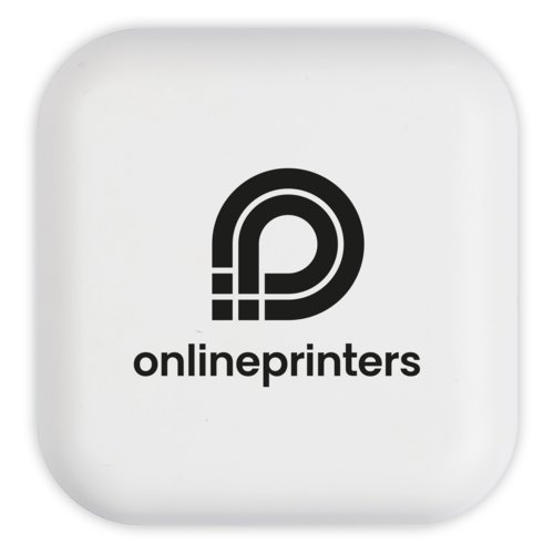 Weier Bluetooth-Kopfhrer mit abgerundeten Ecken.