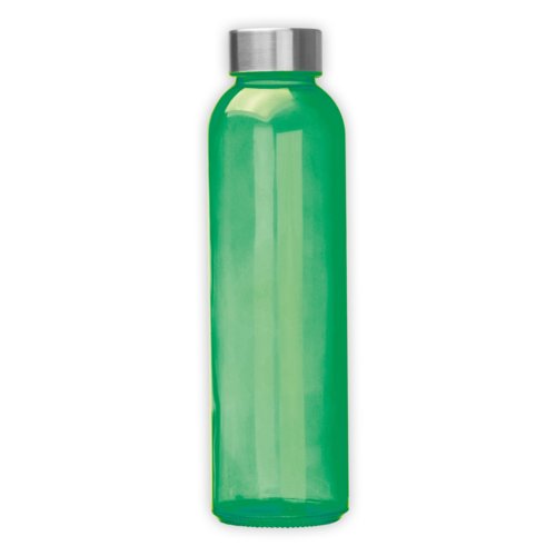 Grne Glasflasche mit Schraubverschluss.