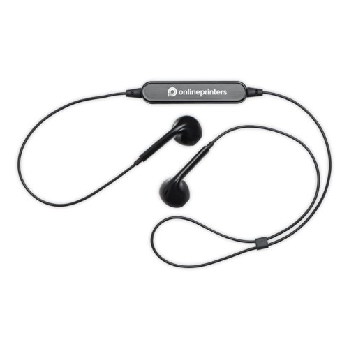 Schwarze Bluetooth-Kopfhrer mit Kabel.