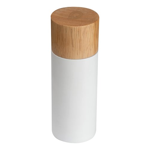 Mehrfarbige Salz- und Pfeffermhle aus Holz und Kunststoff.