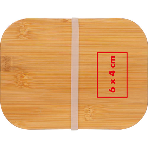 Holz-Brotzeitbox mit Gummiband.