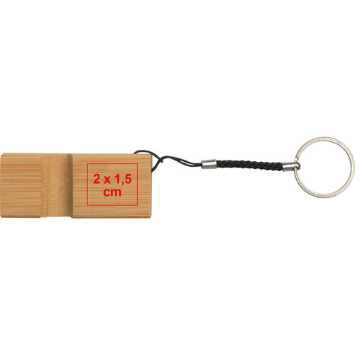 Holz-Schlsselanhnger mit Metallring.