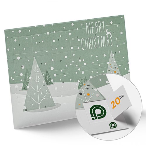 Papier Adventskalender mit perforierten T�rchen.