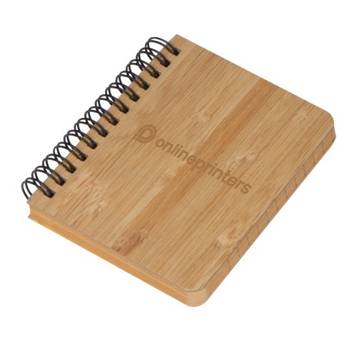 Helles Holz Notizbuch mit Spiralbindung.