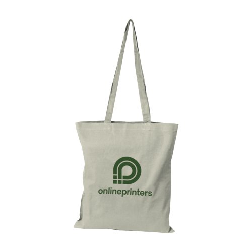 Graue Baumwolltasche mit Tragegriffen.