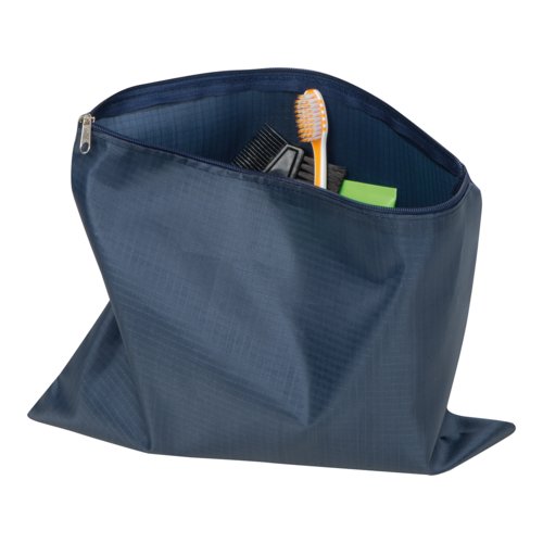 Dunkelblaues Travelset mit Reiverschluss. Enthlt vier Teile.