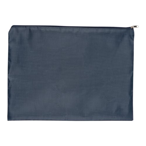 Dunkelblaues Travelset aus Stoff, 4-teilig mit Reiverschluss.