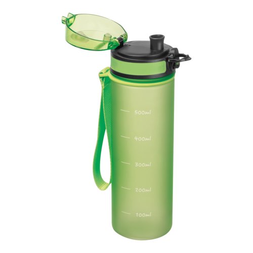 Apfelgrne Tritan-Trinkflasche mit Schlaufe.