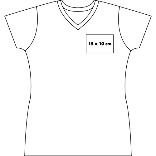 Weies Baumwoll-T-Shirt mit V-Ausschnitt fr Damen.