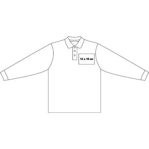 Langarm Poloshirt aus Stoff fr Herren mit Knopfleiste.