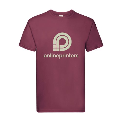 Burgunderfarbenes Baumwoll-T-Shirt fr Herren.