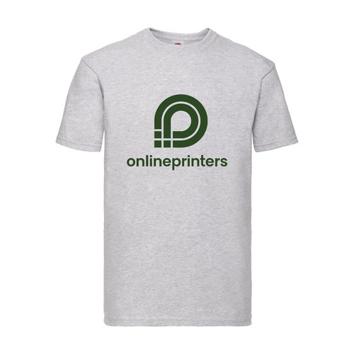 Grau meliertes Baumwoll-T-Shirt fr Herren mit kurzen rmeln.